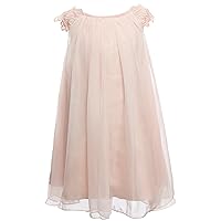 Blush Ivory Chiffon Flower Girl Dress Toddler Dress Girls Wedding Party Dress