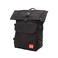Manhattan Portage Silvercup Backpack With Roll Top Closure Spacious Main Compartment And Water Resistant Coating In 1000D Cordura (Black)