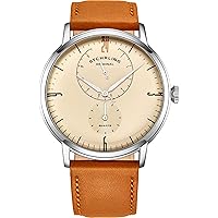 Stührling Original Mens Watches Horween Leather Watch Band - Minimalist Analog Dress Watch - Wrist Watch Domed Crystal - Mens Watch - 24 Hour Subdial- Watches for Men