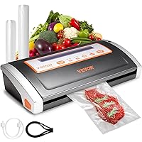 VEVOR 80Kpa Vacuum Sealer Machine,130W Powerful, Multifunctional for Dry and Moist Food Storage, Automatic and Manual Air Sealing System with Built-in Cutter