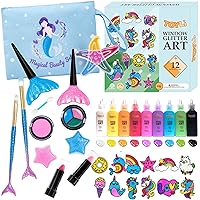 TOYLI Creative Princess Bundle Suncatcher Art Kit DIY & Mermaid Makeup Set for Kids