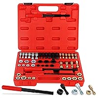 ABN Thread Chaser Set 49 Piece - SAE and Metric Thread Chaser Bolt Rethreading Kit - Taps, Dies, and Files with Case - Standard Sizes 1/4-20 through 5/1-18 - Metric Sizes M6-1.00 through M14-1.50
