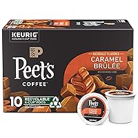 Peet’s Coffee, Caramel Brulee - Flavored Coffee, 10 K-Cup Pods for Keurig Brewers (1 box of 10 pods), Light Roast