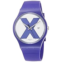 Swatch XX-Rated White Purple X Dial Men's Watch SUOV401