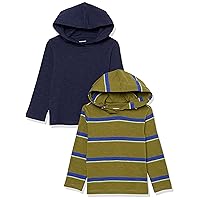 Amazon Essentials Boys and Toddlers' Lightweight Long-Sleeve Hooded T-Shirt, Pack of 2
