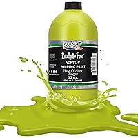 Pouring Masters Neon Yellow Zinger Acrylic Ready to Pour Pouring Paint - Premium 32-Ounce Pre-Mixed Water-Based - for Canvas, Wood, Paper, Crafts, Tile, Rocks and More