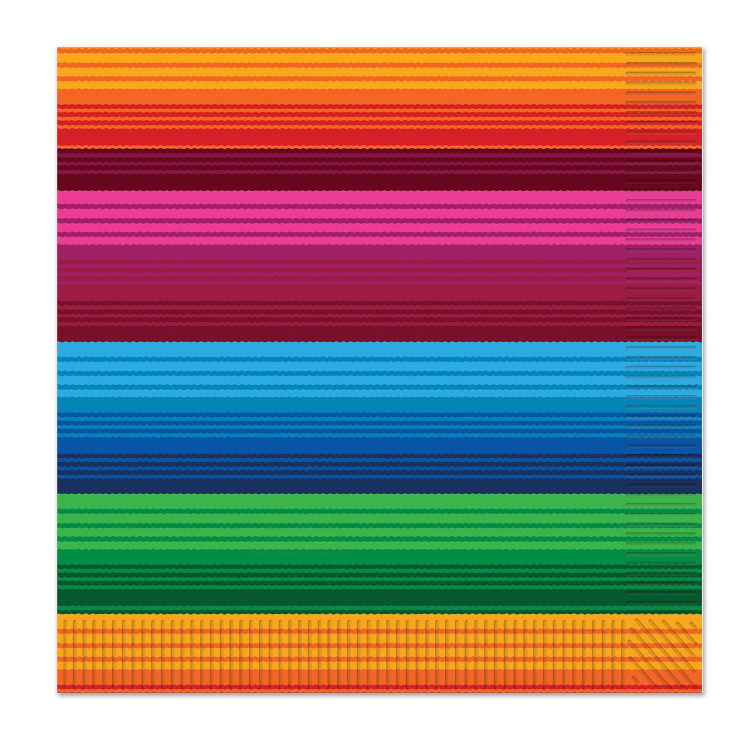 Beistle Design Luncheon 16 Piece Fiesta Paper Napkins Serape Printed Pattern for Mexican Theme Parties, Taco Night and Cinco De Mayo Festivities, standard, Multicolored