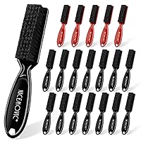NICEMOVIC 20 Pcs Barber Clipper Cleaning Brush, Barber Accessories Cleaning Supplies, Blade Trimmer Cleaning Mini Brush Bulk Set Duster Manicure Nylon Brush Hair Styling Brush Tool (Black&Red)