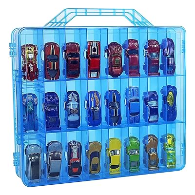 Mua Bins & Things Hot wheels Display case and toy car storage organizer,  Double sided 48 - Multi Compartment Plastic Car Toy Organizer Compatible  with Lego, LOL Surprise Matchbox cars storage case 