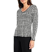 NIC+ZOE Women's Checked Off Sweater