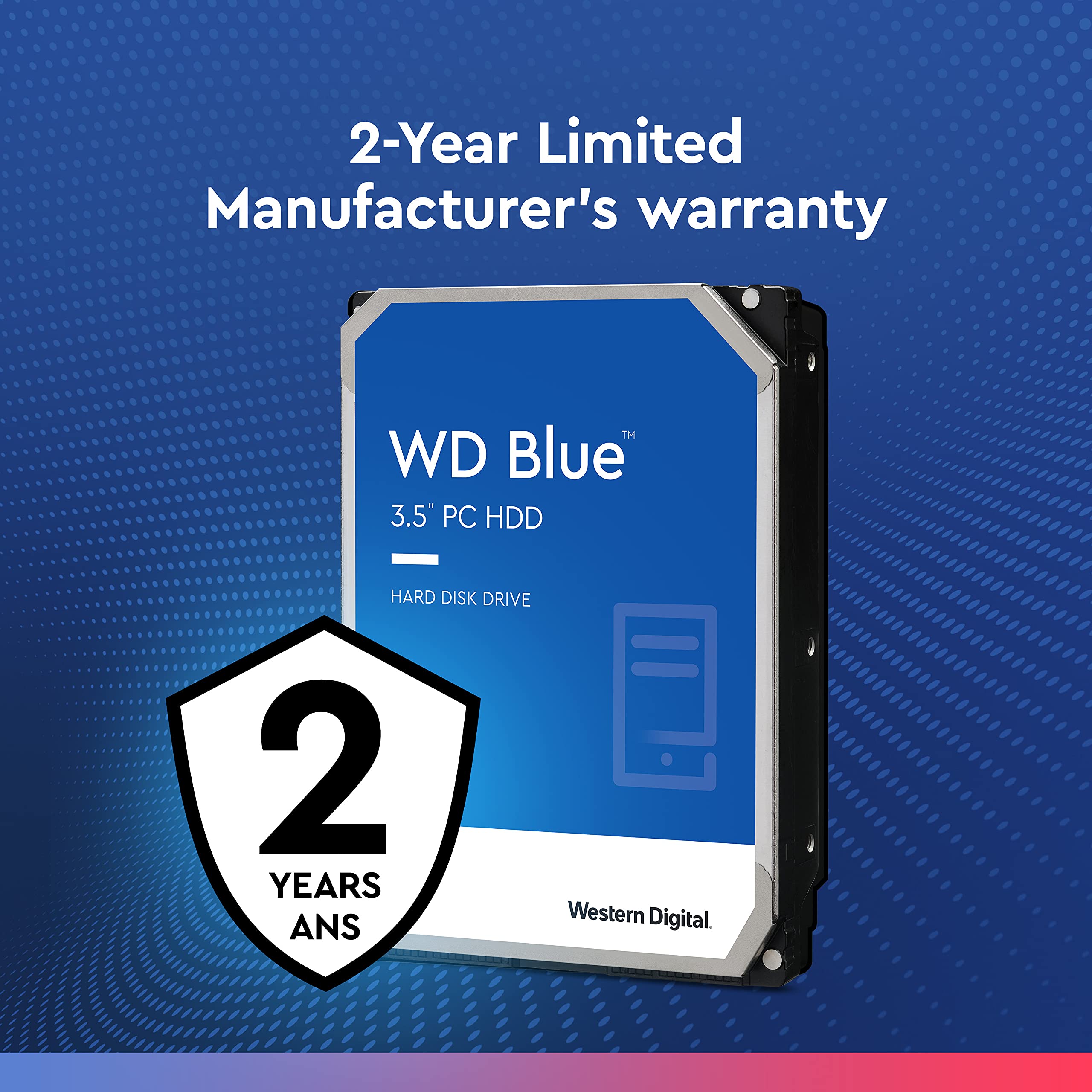 Western Digital 8TB WD Blue PC Internal Hard Drive HDD - 5640 RPM, SATA 6 Gb/s, 256 MB Cache, 3.5