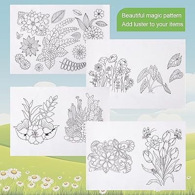 Water Soluble Stabilizer for Embroidery,21Pcs Water Soluble Embroidery  Patterns Stick and Stitch Embroidery Paper with Pre-Printed Flower Patterns
