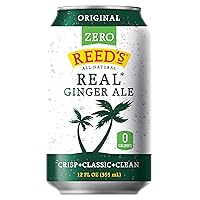 Reed's Zero Sugar Real Ginger Ale, All-Natural Classic Ginger Ale Made with Real Ginger (8pk,12oz can)