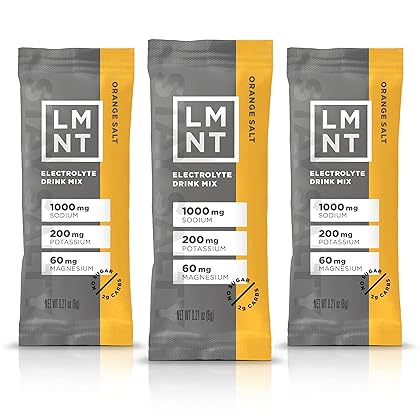 LMNT Keto Electrolyte Powder Packets | Paleo Hydration Powder | No Sugar, No Artificial Ingredients | Orange Salt | 30 Stick Packs