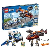 Lego City Police Sky Police Diamond Heist Playset, Toy Helicopter & Truck, Police Toys for Kids