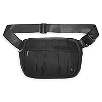 Gaiam Fanny Pack Running Belt Bag - Out & About Waist Pack Cell Phone Holder Exercise Gym Slim Zipper Workout Pouch Jogging Bag, Multi Pocket, Adjustable, Walking, Runner Accessories Women