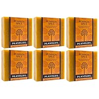 Plantlife Pumpkin Spice 6-pack Bar Soap - Moisturizing and Soothing Soap for Your Skin - Hand Crafted Using Plant-Based Ingredients - Made in California 4 oz Bar