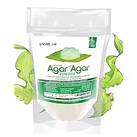 Agar Agar Powder (6oz) Unflavored Pure Vegan Gelling Agent by LIVING JIN, Certified Kosher, Halal, Non-GMO, Gluten-Free, Keto-friendly