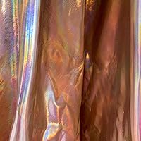 Finley Rose Gold Iridescent 4-Way Stretch Metallic Foil Fabric by The Yard - 10013