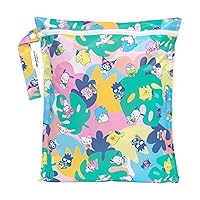 Bumkins Waterproof Wet Bag for Baby, Travel, Swim Suit, Cloth Diapers, Pump Parts, Pool, Gym Clothes, Toiletry, Strap to Stroller, Daycare, Zipper Bag, Wetdry Packing, Hello Kitty and Friends