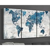 Living Room Wall Art Office Pictures Wall Decor for Bedroom Canvas World Map Art Kitchen Decor Framed Paintings for Wall Decorations