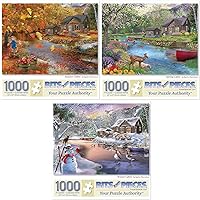 Bits and Pieces - Value Set of Three (3) 1000 Piece Jigsaw Puzzles for Adults - Puzzles Measures 20
