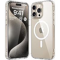 [2024 New] for iPhone 15 Pro Max Case with MagSafe, Strongest Magnet, Military-Grade Protection, Non-Yellowing, Slim Promax Phone Case Mag Safe Bumper Thin Cover for Apple 15pro Max (Clear Magnetic)