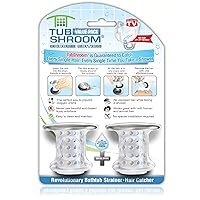 TubShroom Bathtub Drain Protector and Hair Catcher - 2 Pack, Chrome - Fits 1.5