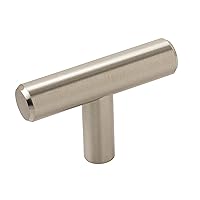 Amerock | Cabinet Knob | Sterling Nickel | 1-15/16 inch (49 mm) Length | Bar Pulls | 1 Pack | Drawer Knob | Cabinet Hardware