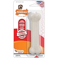 Nylabone Power Chew Flavored Durable Chew Toy for Dogs - Dog Toys for Aggressive Chewers - Indestructible Dog Bones for Medium Dogs - Chicken Flavor Medium/Wolf