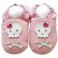 Leather Baby Soft Sole Shoes Boy Girl Infant Children Kid Toddler Crib First Walk Gift Skull Pink