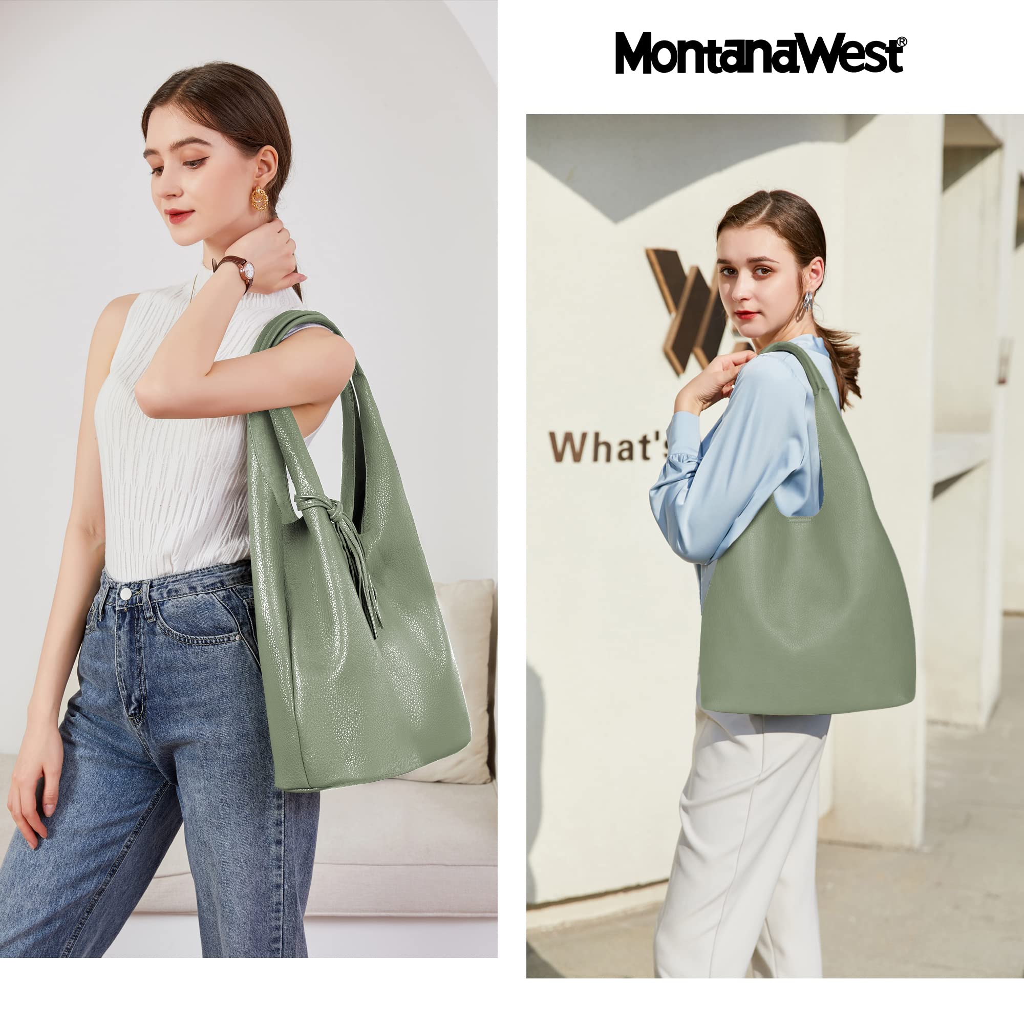 Montana West Slouchy Hobo Bags for Women Soft Designer Shoulder Purses Ladies Top Handle