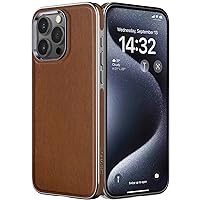 LOHASIC Leather Case for iPhone 15 Pro Max, Business Luxury Designer Men Cover Non-Slip Soft Flexible Phone Cases 6.7inch 5G 2023, Brown