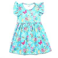 DALITA BOUTIQUE Toddler Girls Twirl Sping Summer Dress Flutter Sleeve Casual Pattern Dresses Summer Apparel