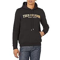 True Religion Men's Antique Zip Up Logo Hoody