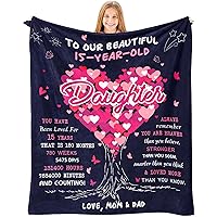 Birthday Gifts for 15 Year Old Girl, Quinceanera Gifts for Daughter, 15 Year Old Girl Birthday Gift Ideas, Best Gifts for 15 Yr Old Daughter, 15th Birthday Gift for Teen Girls Throw Blanket 60