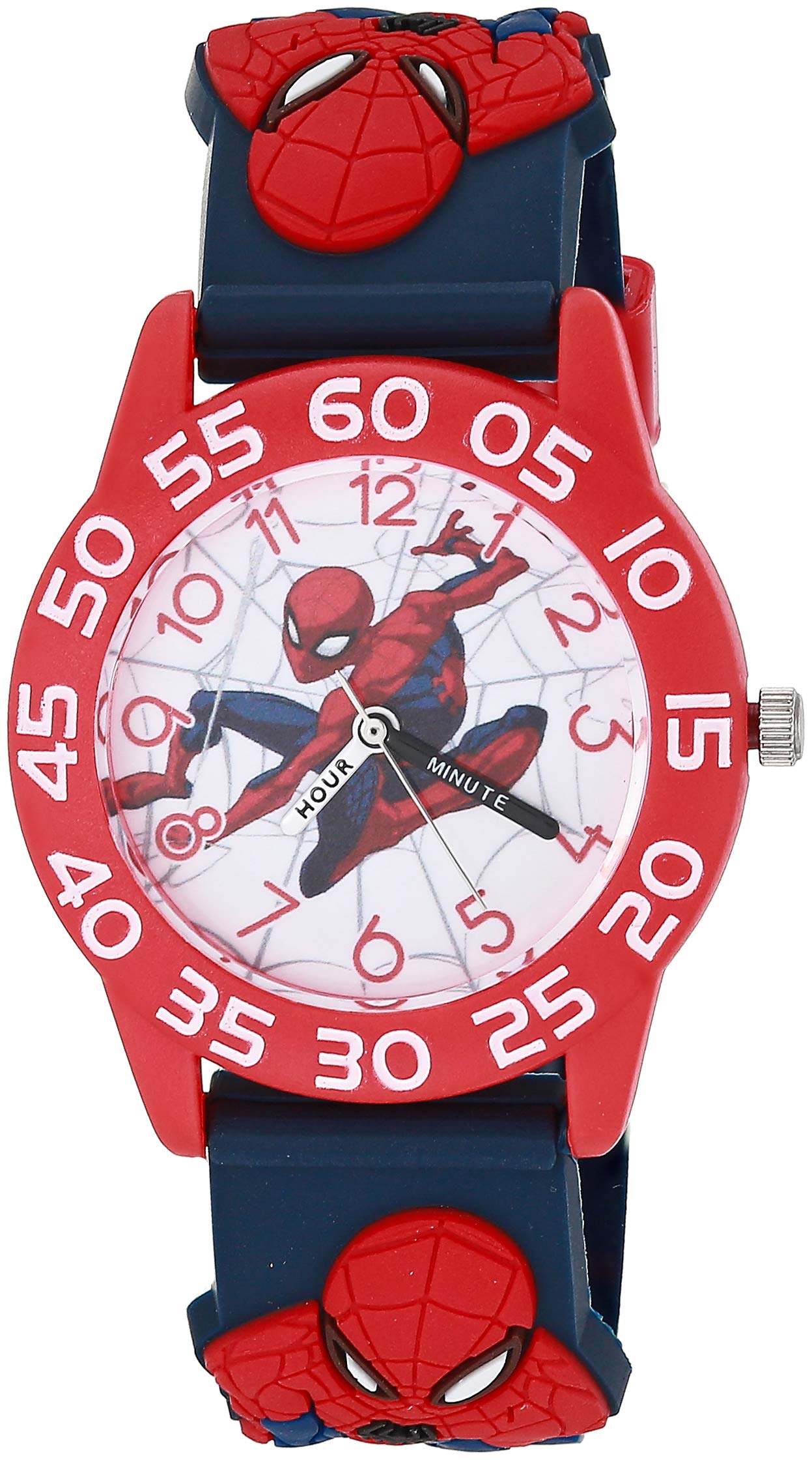Marvel Spider-Man Kids' Plastic Time Teacher Analog Quartz 3D Strap Watch 