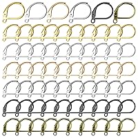 180pcs Hypoallergenic French Earring Hooks Lever Back Earrings French Hook Ear Wire Leverback Earwires Earring Supplies Findings for DIY Jewelry Making(6 Colors)