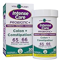 Vital Planet - Intense Care Colon & Constipation Probiotics Plus Prebiotics, Postbiotics, Parabiotics, Complete 4-in-1 Health Supplement for Adults, 65 Billion CFU, 66 Strains, 30 ct