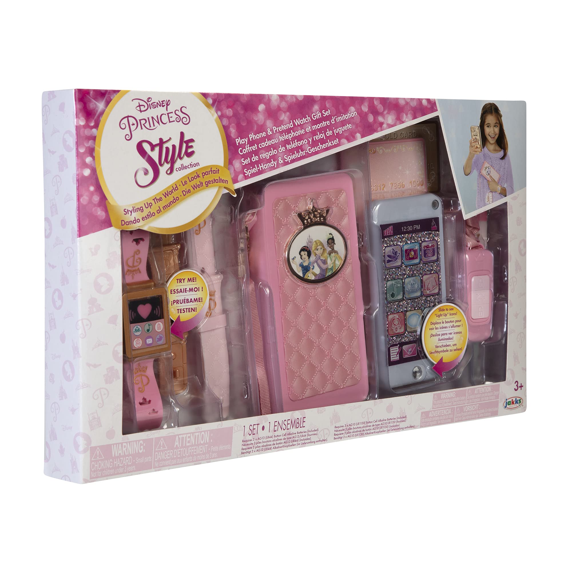 Disney Princess Style Collection Role Play Set with Toy Smartphone and Watch for Girls [Amazon Exclusive]