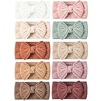 Niceye 10 Packs Baby Girls Headbands with Bows Handmade Hair Accessories Stretchy Hairbands for Newborn Infant Toddler