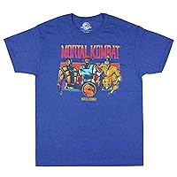 Mad Engine Mortal Kombat Mens' Scorpion, Raiden and Goro Graphic Print T-Shirt