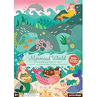 Petit Collage Sticker Activity Book, Mermaid World – Giant Fold Out Sticker Book for Kids, Measures 34” x 12” Fully Opened, Includes Over 100 Reusable Stickers – Activity Toys for Ages 4+