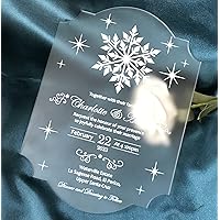 Snowflake Custom Acrylic Wedding Invitation,Acrylic Baptism Invitation,Acrylic Invite,Christmas Party Invitations,Acrylic Invitations,10pcs