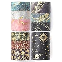 YUBBAEX Gold Veins Washi Tape Gorgeous Foil Masking Tape Set Decorative for Arts, DIY Crafts, Journal Supplies, Planners, Scrapbook, Card/Gift Wrapping
