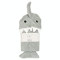Baby Aspen Hooded Gray Baby Shark Infant Bath Towel, Grey/White