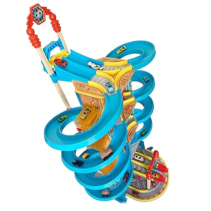 KidKraft Super Vortex Racing Tower 5-Story Race Track Toy for Die-Cast Cars; Storage for 50+ Vehicles, Gift for Ages 3+