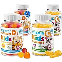 DR. MORITZ Vitamin D Gummies and Vitamin C Gummies for Kids & Adults - 2000 IU - High-Absorption Natural Vitamin D3-240 mg - Immune Support Low-Sugar Chewable Gummy