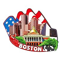 USA Boston Wooden Magnet 3D Fridge Magnets Travel Collectible Souvenirs Decorations Handmade Crafts-2