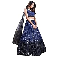 Indian Woman Trendy Ready To Wear Sequins Georgette Lehenga Choli 5960